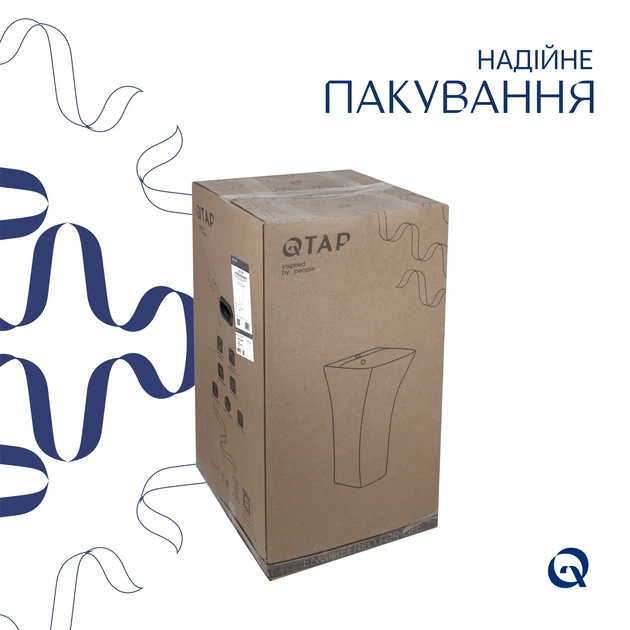 Раковина напольная моноблок Qtap Crow 445x420x840 White QT0511G315WN - изображение 7