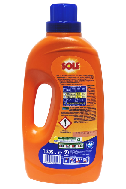 Рідкий засіб для прання білих речей SOLE det.liq. lav bianco solare 29 прань 1305 мл. - зображення 2