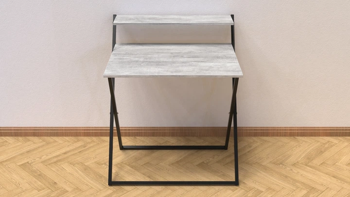 Стол трансформер Компакт 2 Ferrum-decor 750x790x720 Черный металл ДСП Бетон 16 мм (KOM207) - изображение 5