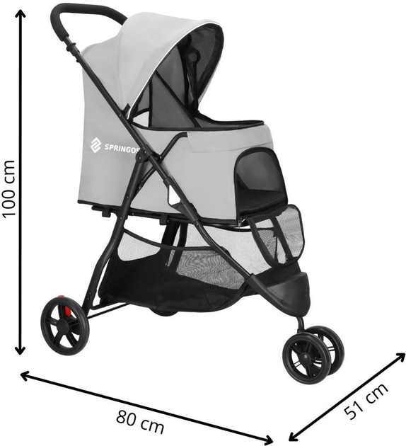 Візок для домашніх тварин Springos PA0306 (5907719480862) - зображення 12