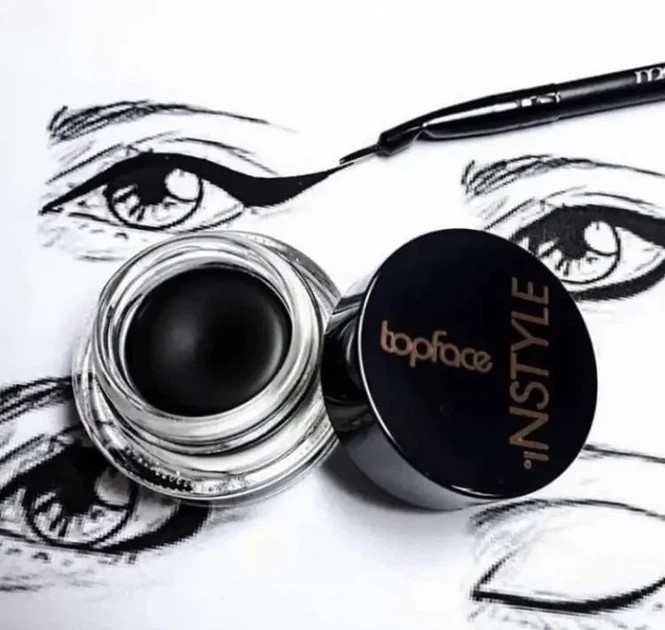 Гелева підводка для очей чорного кольору TopFace Instyle PT552 №01 пастоподібна з пензликом - зображення 3