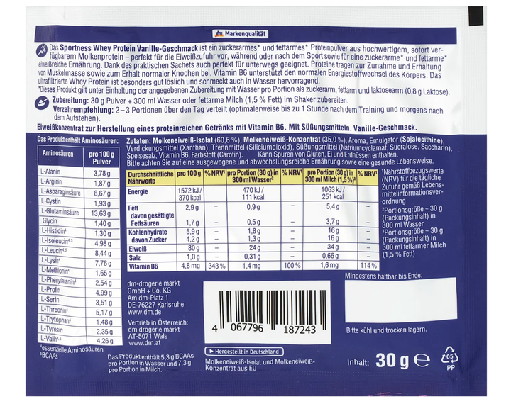 Протеїновий протеїн у порошку Sportness Vanilla Protein Sachet 30 г - зображення 3