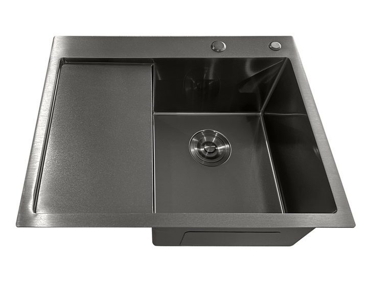 Кухонна мийка Mixxus Nano-Black R, товщина 3.0/0.8 мм, чаша справа, з нержавіючої сталі - изображение 2