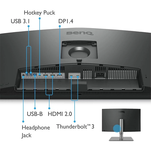TFT 27' BenQ PD2725U, IPS, 4K UHD, DHDR400, 2xHDMI, DP, 2xThunderbolt 3 (USB-C), USB-hub, HAS, кол. - изображение 9