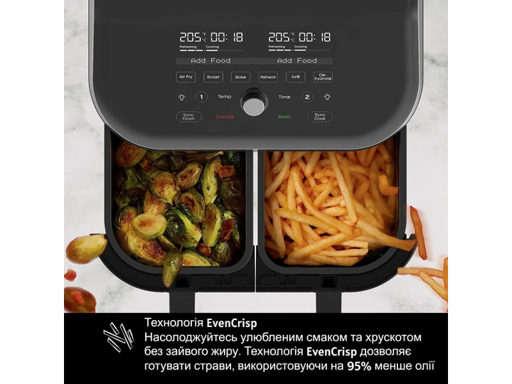 Мультипіч Instant Vortex Plus Double Basket ClearCook - изображение 4