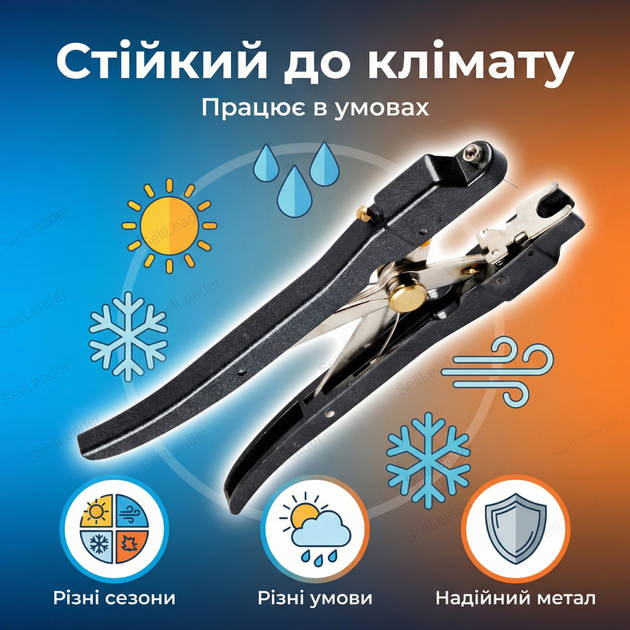 Біркователь аплікатор алюмінієвий для вушних бірок врх кіз овець свиней кліщі 28 мм інструмент антикорозійний - зображення 7