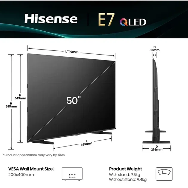 Телевізор LED HISENSE 50E7Q - изображение 2
