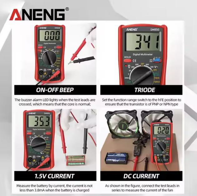 Цифровой тестер мультиметр вольтметр Aneng DM850 - изображение 4