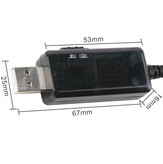Кабель инвертор повышающий на 9-12В для роутера USBx5.5x2.1 от PowerBank - Фото 7 Кабель инвертор повышающий на 9-12В для роутера USBx5.5x2.1 от PowerBank - изображение 7