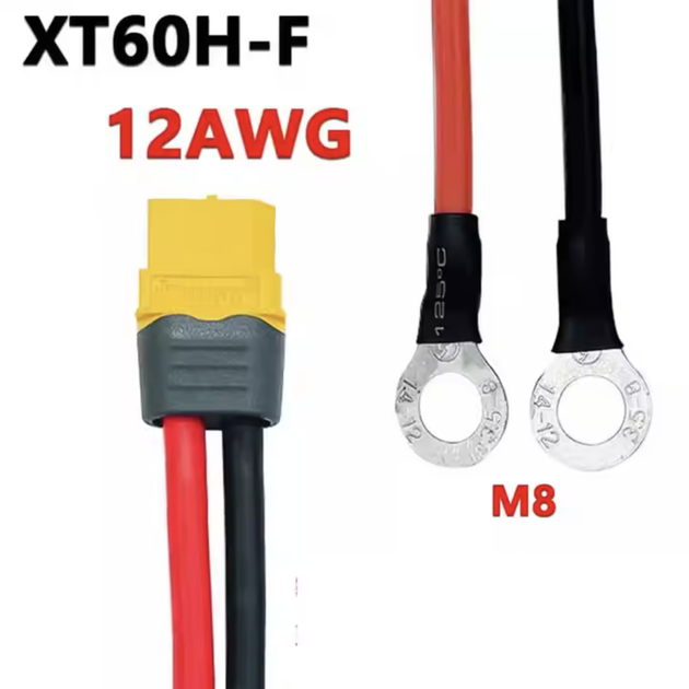 Кабель XT60H Female 100 см 12AWG для клем M8 - Фото 2 Кабель XT60H Female 100 см 12AWG для клем M8 - изображение 2