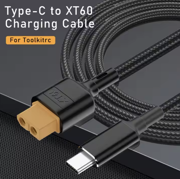 USB Type-C на XT60 Female кабель 50см для гаджетов 100Вт - изображение 5