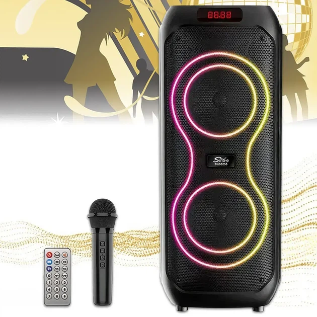 Безпровідна караоке-колонка SPS ZQS8255 з двома мікрофонами 40-50 Вт та RGB підсвіткою - Фото 1 Безпровідна караоке-колонка SPS ZQS8255 з двома мікрофонами 40-50 Вт та RGB підсвіткою - зображення 1