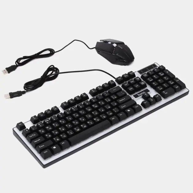 Ігрова клавіатура та мишка Hoco GM11 RGB підсвітка мембранна 104 клавіші - зображення 3
