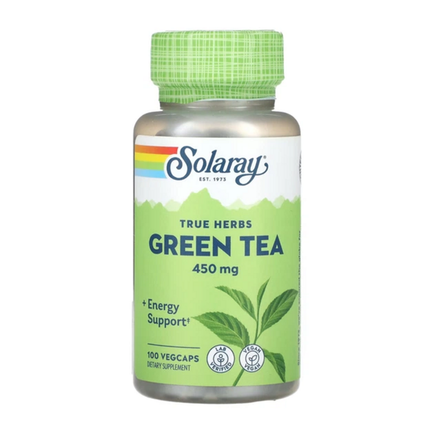 Зелений чай Solaray Green Tea Leaf 450 mg 100 капс.