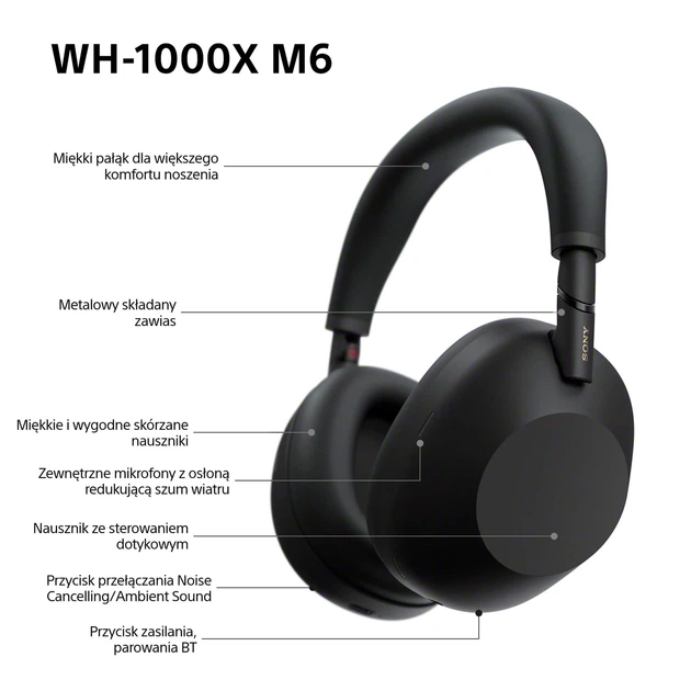Навушники Sony WH-1000XM6 ANC Bluetooth Вlack - зображення 3