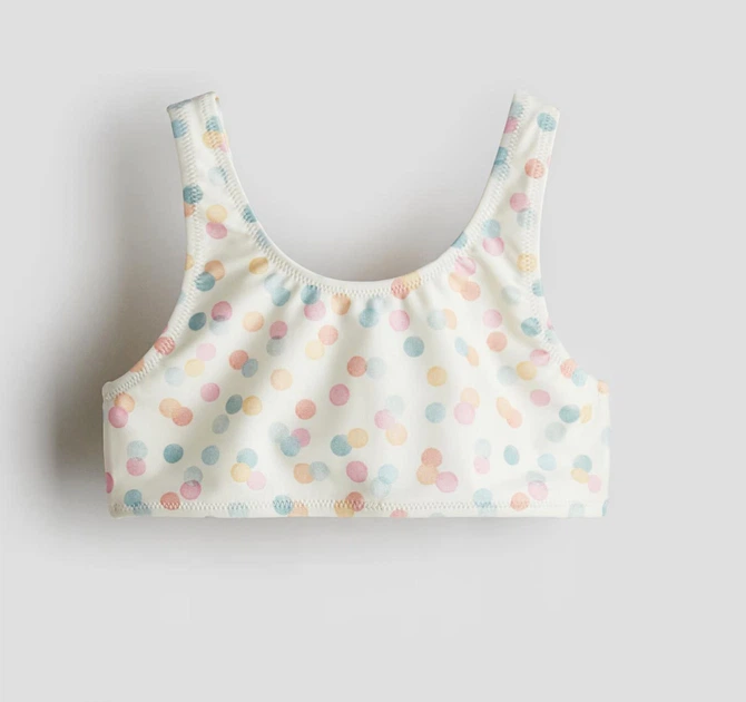 Купальний топ H&M 1271897 98-104см білий горох - Фото 1 Купальний топ H&M 1271897 98-104см білий горох - зображення 1