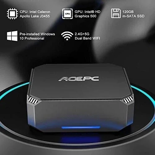 Мини ПК ACEPC AK2 / Intel Celeron J3455 / RAM 8GB / SSD 256GB / 2 x HDMI / LAN / Wi-Fi 802.11ac / Bluetooth 4 / Windows 11 / Серый Б/В - изображение 4