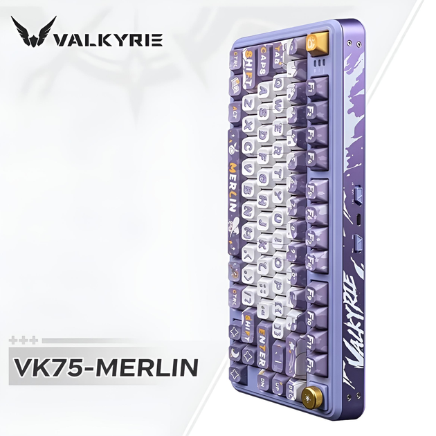 Ігрова клавіатура VALKYRIE VK75 механічна з комбінованим під'єднанням, підсвіткою, MERLIN - зображення 2