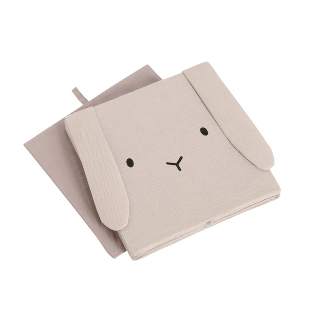 Контейнер для іграшок Zeller Cozy Kids з вушками мусліновий бежевий 28 x 28 x 28 см 97416 (4003368144924) - зображення 3