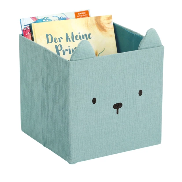 Pojemnik na zabawki Zeller Cozy Kids z uszkami muślinowy miętowy 28 x 28 x 28 cm 97414 (4003368144900) - obraz 2