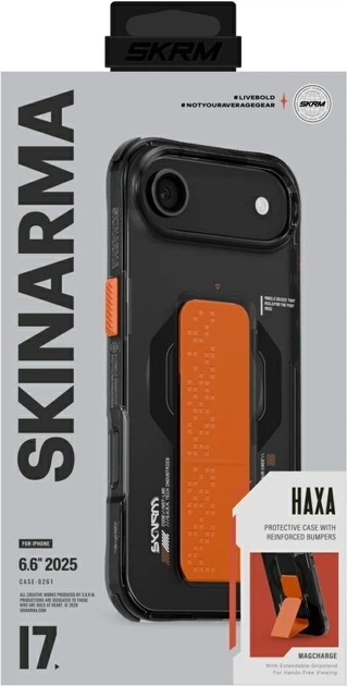 Etui SkinArma Haxa Magnetic Charging + Grip Stand do Apple iPhone Air Graphite (8886461248630) - obraz 5