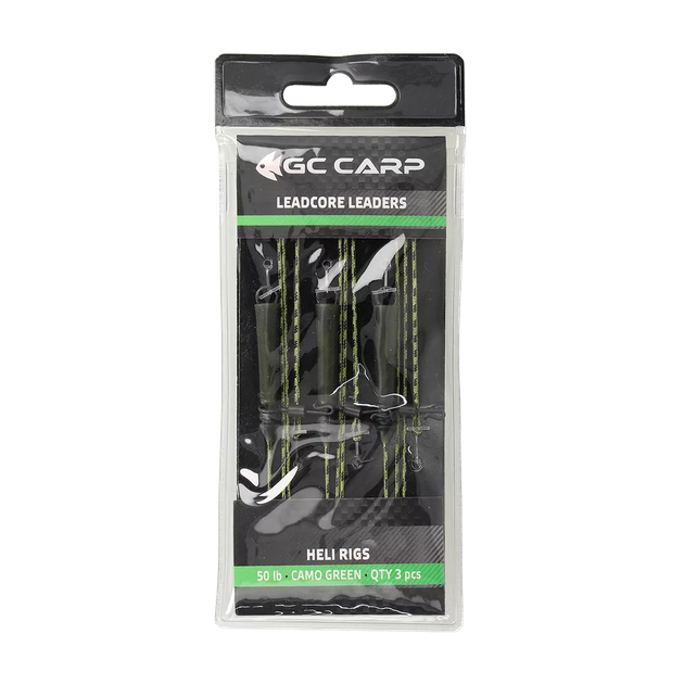 Оснащення коропове верталіт Golden Catch Heli Rigs 75см 50lb (3шт) Camo Green,4365020 - зображення 2