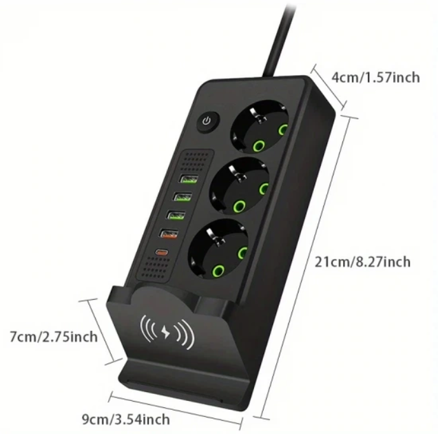 Сетевой фильтр-удлинитель Dyxon 3+5 USB-A + USB-C (PD) Power switch 5 м Black (1011) - Фото 2 Сетевой фильтр-удлинитель Dyxon 3+5 USB-A + USB-C (PD) Power switch 5 м Black (1011) - изображение 2