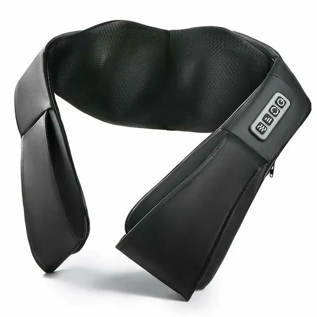 Массажер роликовый Massager of neck kneading Shiatsu для шеи, спины и всего тела с подогревом черный - изображение 9