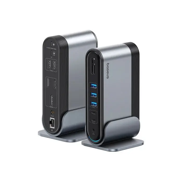 USB-хаб Baseus UnionJoy 17-Port Triple-Display Docking Station Space Grey - зображення 4