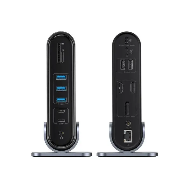 USB-хаб Baseus UnionJoy 17-Port Triple-Display Docking Station Space Grey - зображення 5