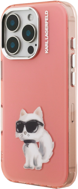 Etui Karl Lagerfeld IML Aquarelle Choupette & Logo iPhone 16 Pro Max Pink (3666339464592) - obraz 2