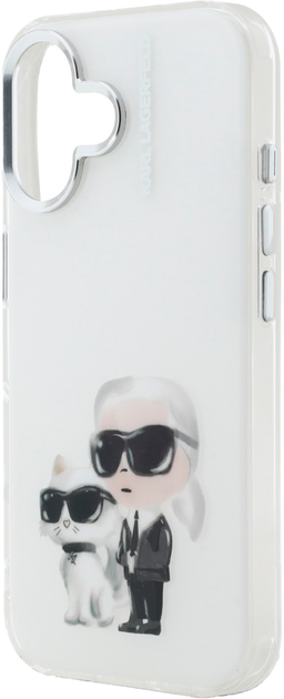 Etui Karl Lagerfeld IML Aquarelle Karl & Choupette & Logo do iPhone 16 White (3666339464929) - obraz 6