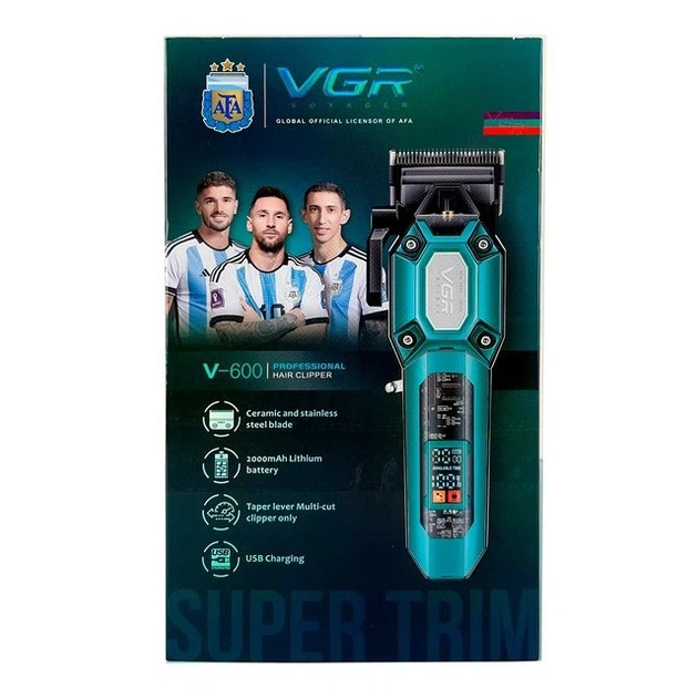 Машинка для стрижки VGR V-600 магнитная 6 насадок LED дисплей черный - изображение 7