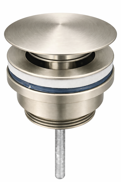 Донний клапан для раковини VBI NICKEL click-clack універсальний - Фото 1 Донний клапан для раковини VBI NICKEL click-clack універсальний - зображення 1
