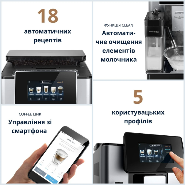 Кавомашина DELONGHI PrimaDonna Soul ECAM610.75.MB Б/В - зображення 9