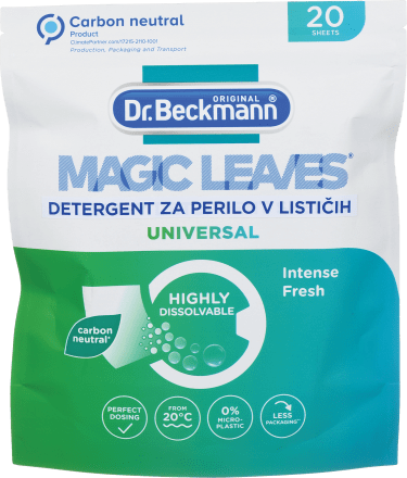 Эко -порошок в салфетках для стирки Dr. Beckmann MAGIC LEAVES Waschmittel-Blatter Universal Laundry detergent sheets, 25 шт - Фото 1 Эко -порошок в салфетках для стирки Dr. Beckmann MAGIC LEAVES Waschmittel-Blatter Universal Laundry detergent sheets, 25 шт - изображение 1