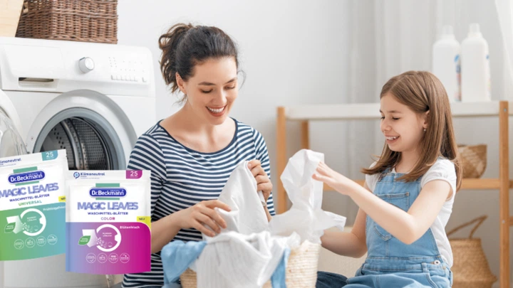 Еко-порошок у серветках для прання Dr. Beckmann MAGIC LEAVES Colorwaschmittel Laundry detergent sheets, 25 шт - Фото 9 Еко-порошок у серветках для прання Dr. Beckmann MAGIC LEAVES Colorwaschmittel Laundry detergent sheets, 25 шт - зображення 9