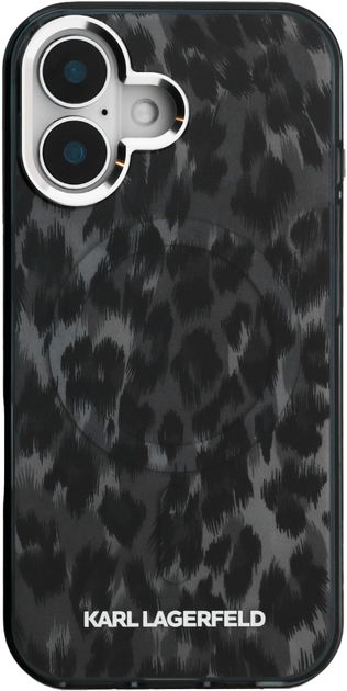 Панель Karl Lagerfeld IML Leopard Pattern MagSafe для iPhone 16 Black (3666339465469) - зображення 3