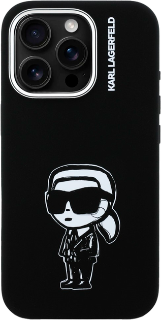 Панель Karl Lagerfeld Silicone Karl Sketch MagSafe для iPhone 16 Pro Black (3666339462604) - зображення 3