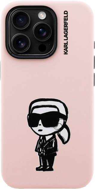 Панель Karl Lagerfeld Silicone Karl Sketch MagSafe для iPhone 16 Pro Pink (3666339462963) - зображення 3