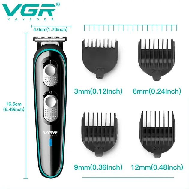 Аккумуляторный триммер VGR V-055 с регулятором высоты 4 насадки - изображение 4