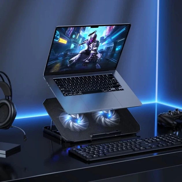 Подставка для ноутбука Hoco GA4 Jade laptop cooling stand Black - изображение 4