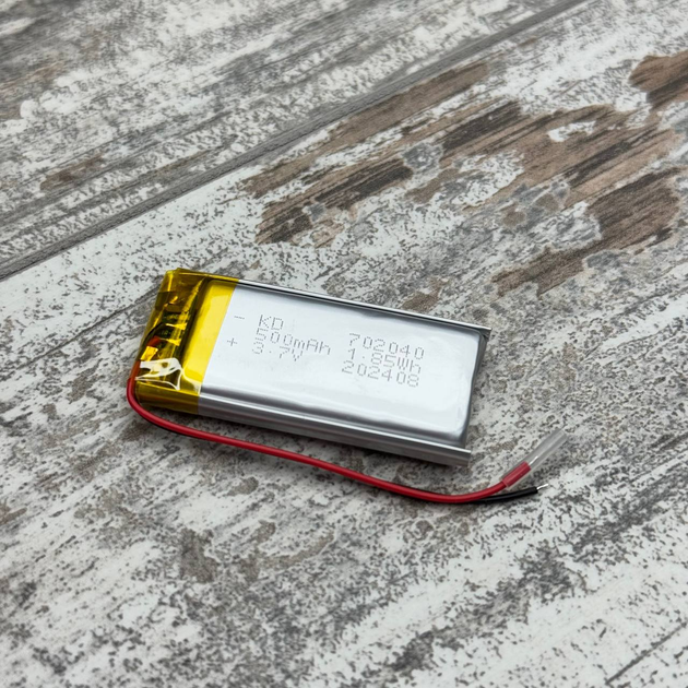 Акумуляторна батарея Li-pol 702040 3.7В 500мАч для RC моделей MP3 MP4 GPS DVR пристроїв (IN-636841-0560) - зображення 2