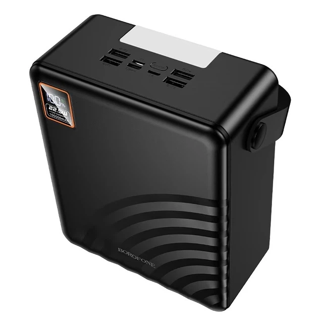 Павербанк Borofone BJ85 100000 mAh 22.5W 4USB/2Type-C/Lightning Портативний зовнішній акумулятор Power Bank зі швидкою зарядкою 22.5W+PD20W та ліхтариком Black - зображення 3