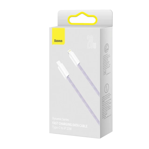 Кабель зарядный Baseus Dynamic Series USB-C to Lightning 1m Purple (CALD000005) - изображение 3