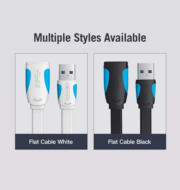 USB кабель-удлинитель Vention USB 3.0 Male to USB Female 5 Гбит/с 0.5 м Black (VAS-A13-B050) - изображение 2