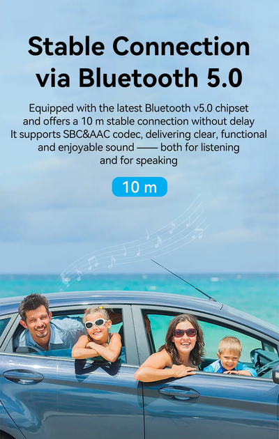 Bluetooth-ресивер Vention Bluetooth 5.0 AUX 3.5 мм 2 в 1 автомобильный аудиоадаптер (NAGHG) - изображение 5