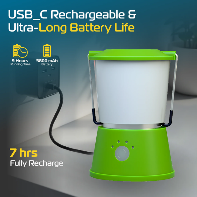 Многофункциональный кемпинговый фонарь RABLEX RB560 (10W) Салатовый - Фото 4 Многофункциональный кемпинговый фонарь RABLEX RB560 (10W) Салатовый - изображение 4