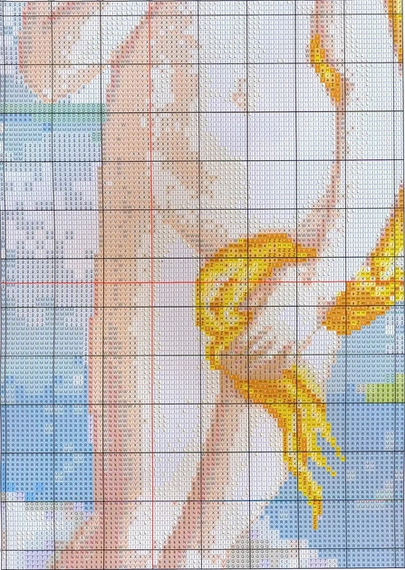 Набір для вишивання за нанесеною на канву схемою "The Birth of Venus". AIDA 14CT printed 110*71 см - зображення 7