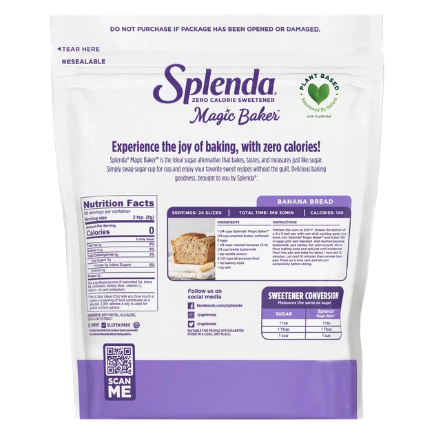 Заменитель сахара (смесь стевии, эритритола и аллюлозы) Splenda Magic Baker 454 г - Фото 2 Заменитель сахара (смесь стевии, эритритола и аллюлозы) Splenda Magic Baker 454 г - изображение 2